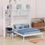 Lit escamotable avec bureau, armoire supérieure et tablettes de rangement, lit pliable peu encombrant-1190154442