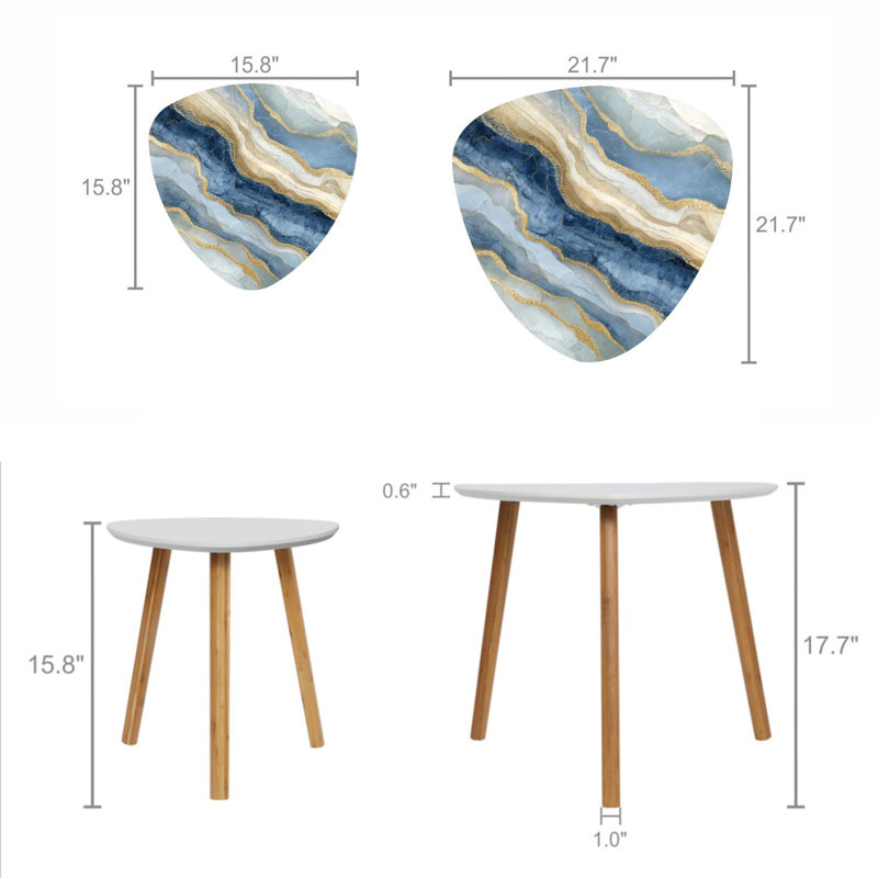 Ensemble de 2 tables basses gigognes Triangle