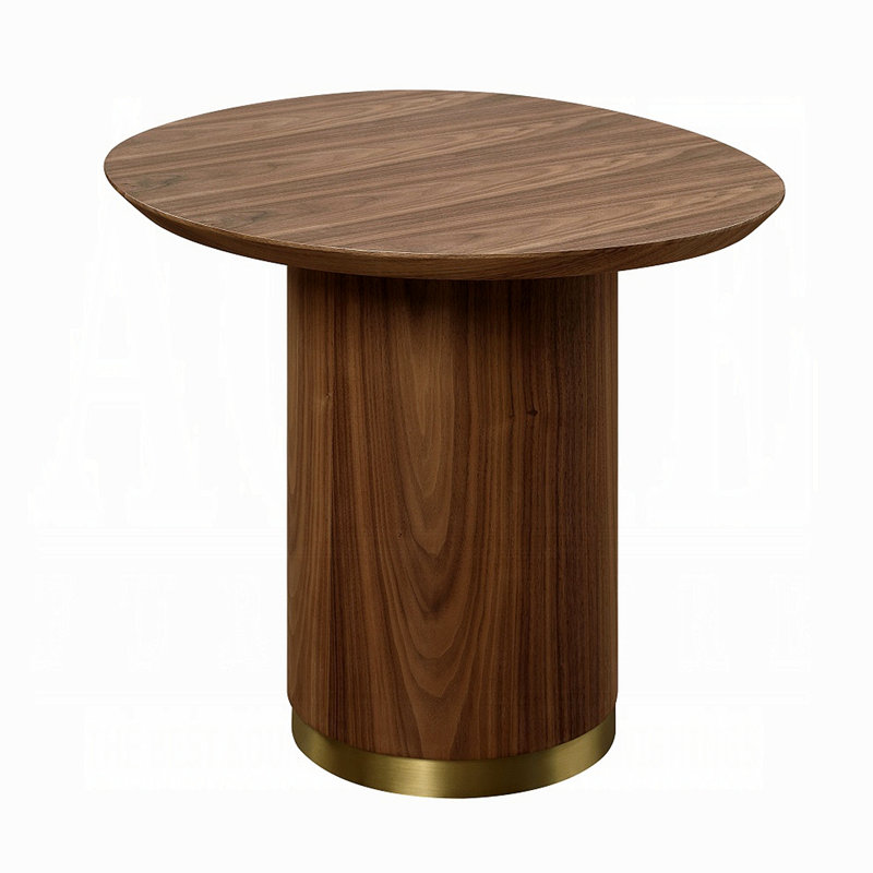 Table de bout en noyer avec piédestal