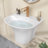 22"W × 18"D × 15"H Wall-Mount Ceramic Bathroom Sink with Rear Ledge, Standard Drain and Overflow, Residential & Commercial Use
