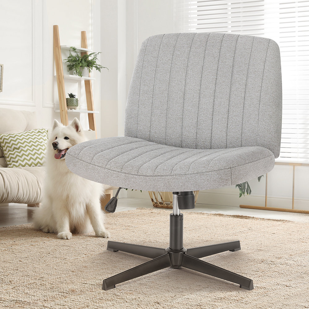 Upholstered armless desk deals chair