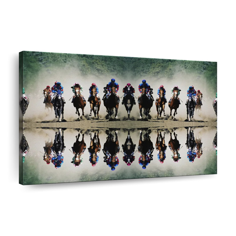 «Horse Racing Sport» sur toile, H 8 po x l 12 po x P 1 po