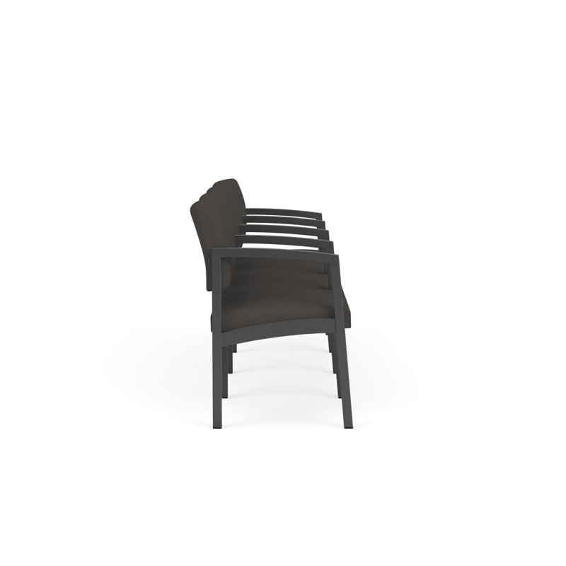 Structure en métal 4 places Lenox, Gris anthracite, Noir Patriot Plus - Vinyle lavable au chiffon