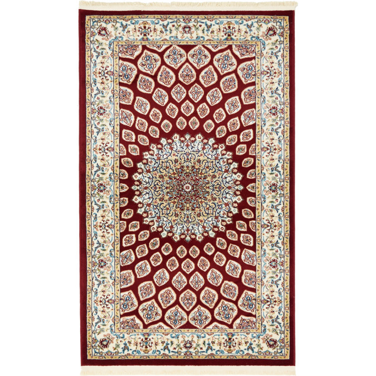 Tapis oriental bourgogne / crème Jackson