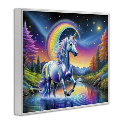 Rainbow Prism Unicorn Framed Giclee, design by Tabz Jones