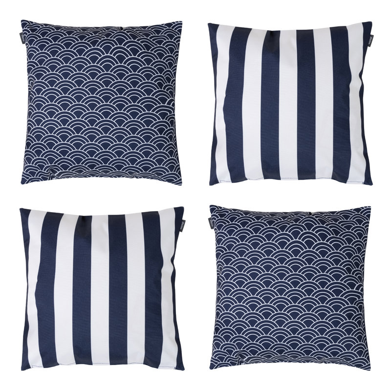 Deck Stripe Indoor-Outdoor Cushion, Navy Blue