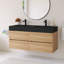 Meuble-lavabo mural 48 po avec lavabo à surface solide noir-475304356