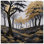 Black Gold Forest Scene Wall Tapestry - Forest Wall Decor