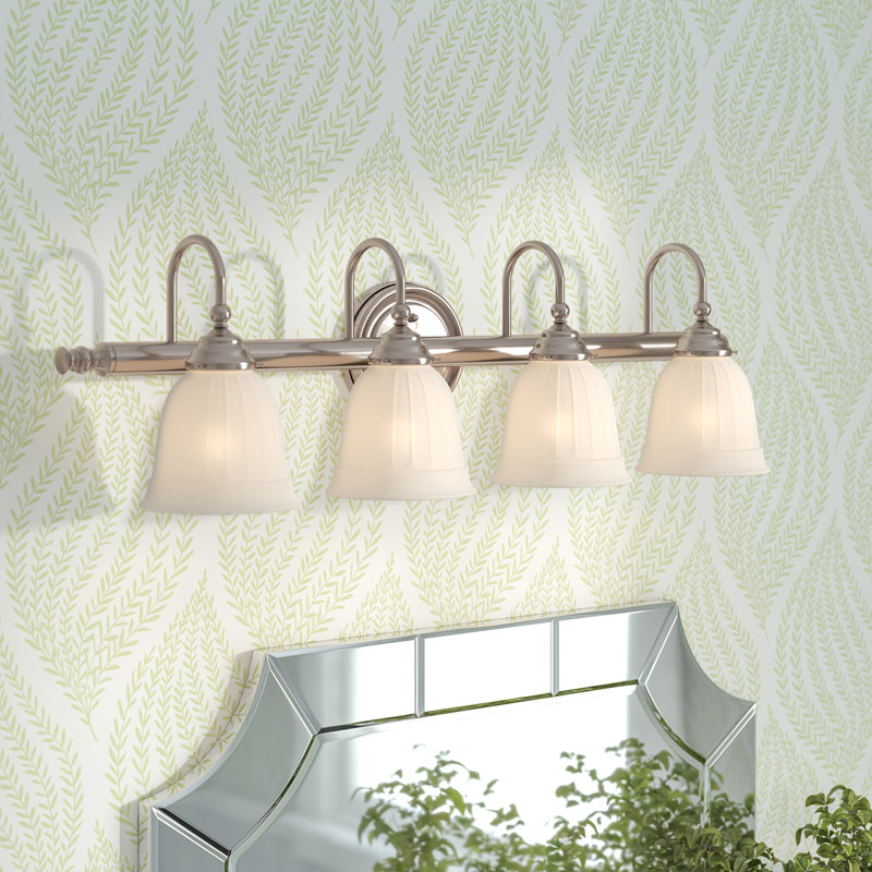 Busch 4-Light Dimmable Vanity Light in Satin Nickel "Glass Sold Separately", Satin Nickel