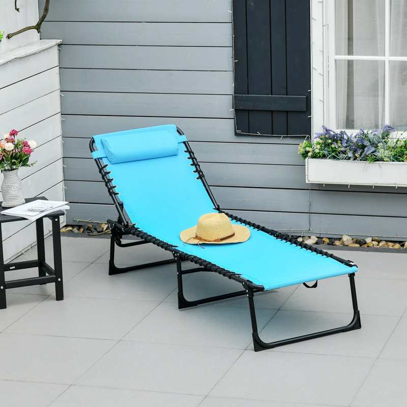 Chaise longue rembourrée Sebastianne, Bleu