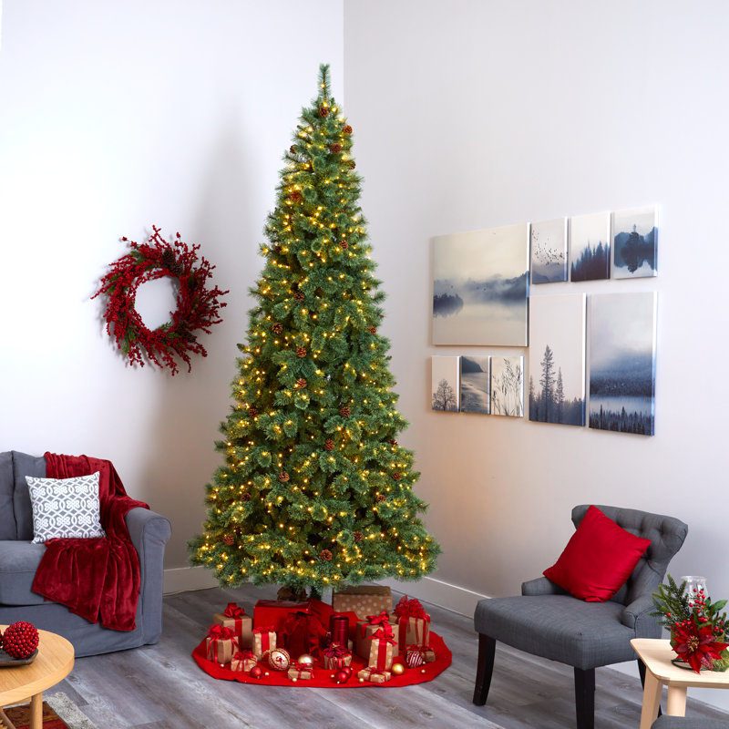 Lighted Artificial Christmas Tree, 10' H
