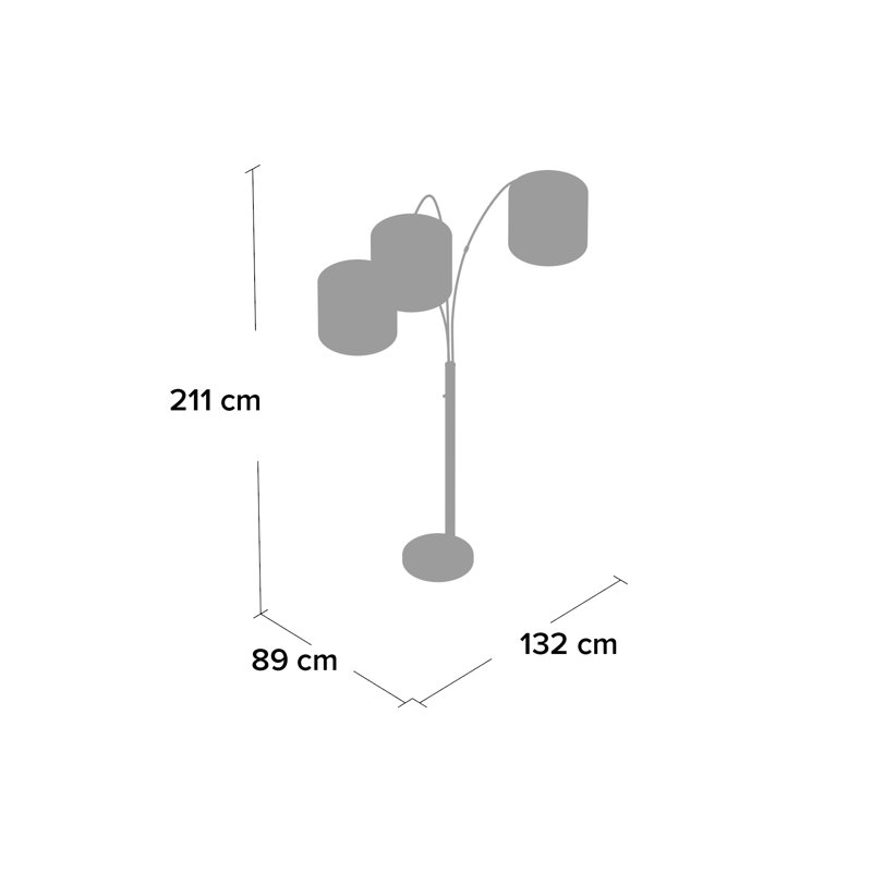 211cm Tree Floor Lamp, Brushed Steel Base/Gray Shade