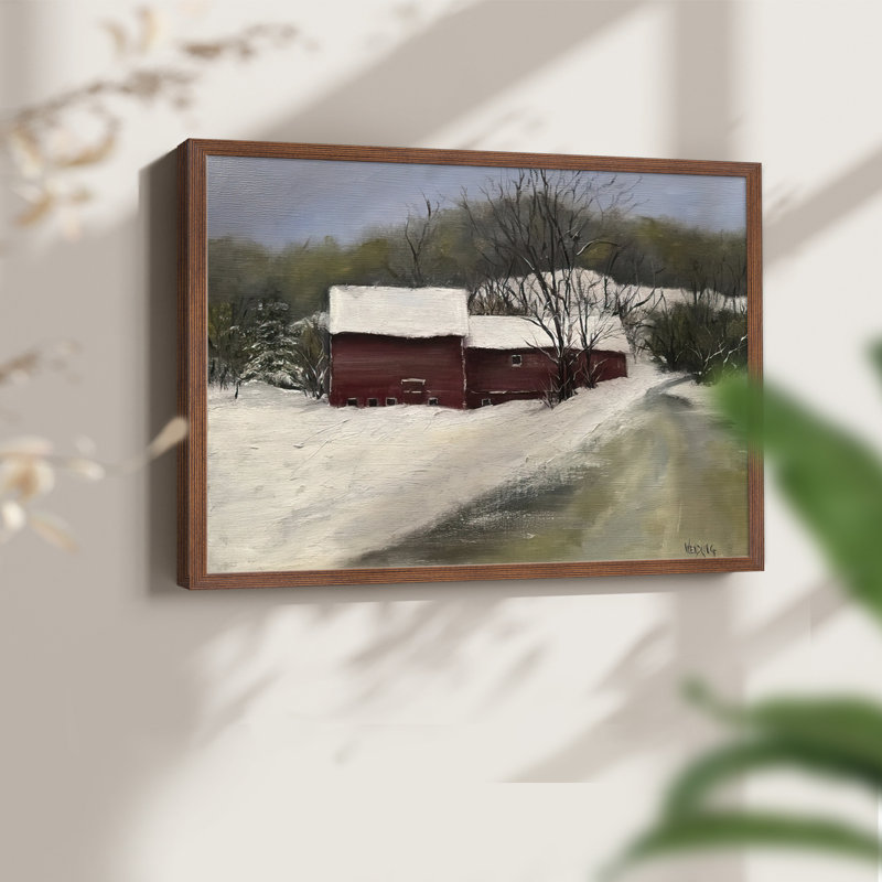 Winter Homestead II - reproduction encadrée - réarmable, Noyer, H 11 po x l 14 po
