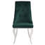 Ensemble de 2 chaises d'appoint en tissu et acier inoxydable Dekel Green