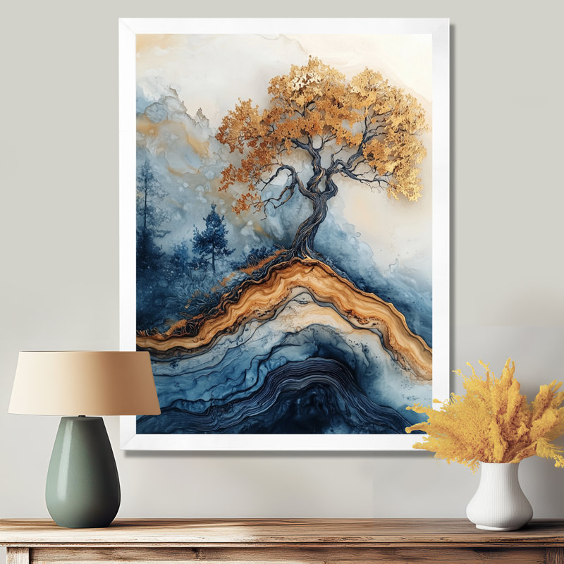 Moishi - Paysages, art mural, salon, H 44 po x l 34 po, Reproduction encadrée d'une seule photo, Blanc