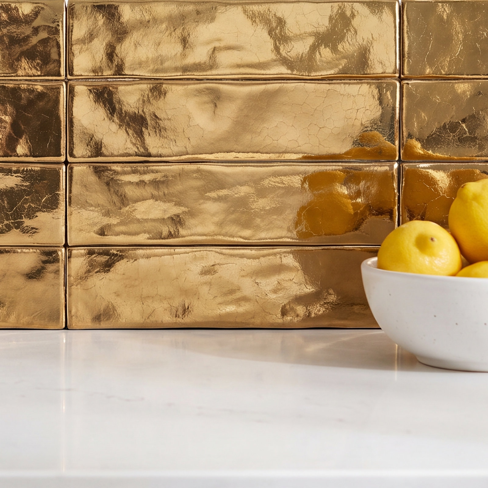 Lake Como 2" x 10" Glossy Tile, Gold