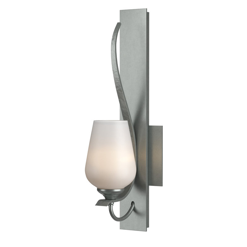 Flora 1 - Light Dimmable Armed Sconce, Vintage Platinum, Opal White