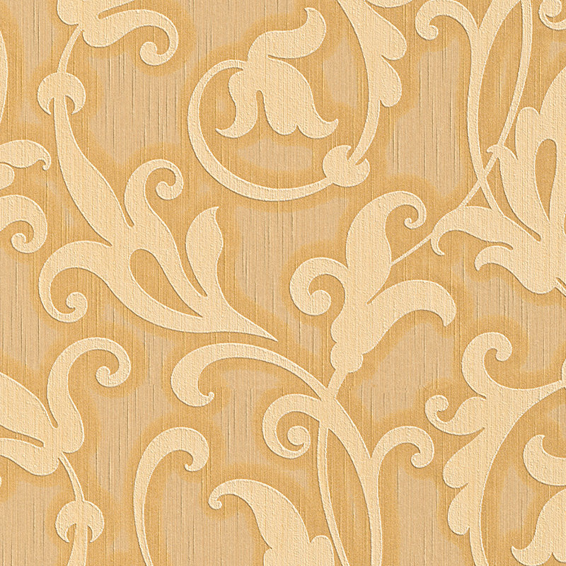 Tessuto 10.1m x 53cm Wallpaper, Yellow and orange