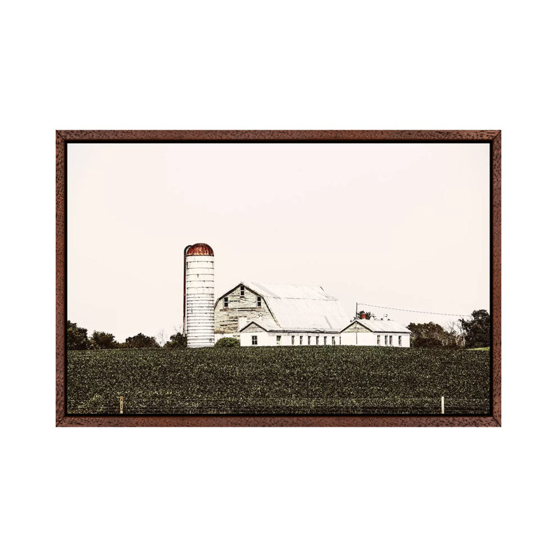 Coppertop Farm by Ann Hudec - Print on Canvas, 66.04cm H x 101.6cm W x 3.81cm D, Classic Brown Wood Framed