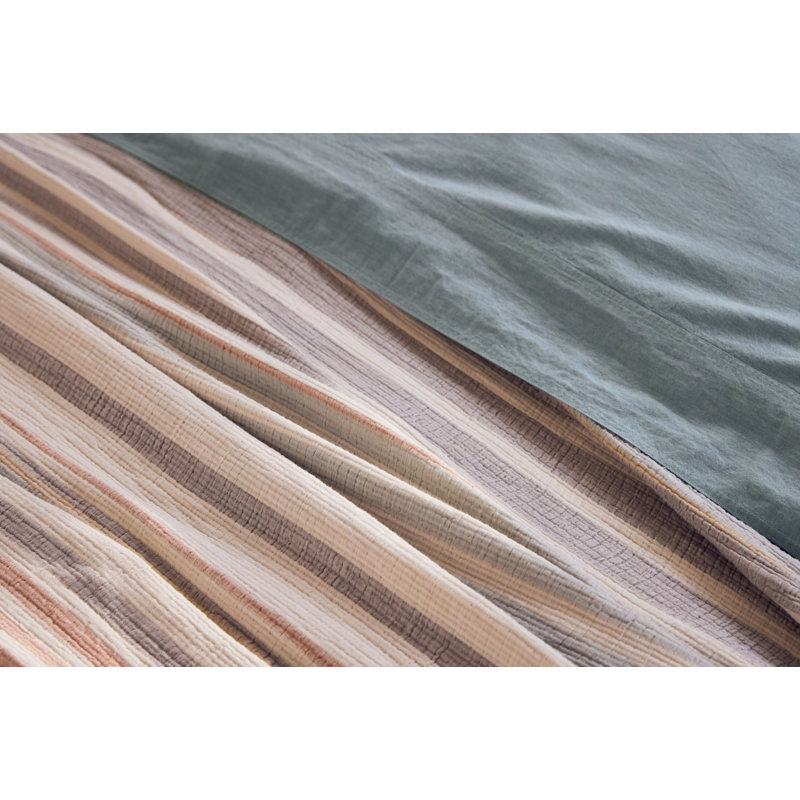 Topanga Organic Matelasse Woven Throw, Sunset Stripe
