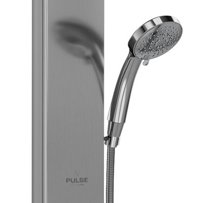 Aloha 8-in Rain Showerhead Shower System with 2-Body Jets and Multi-function Handshower Brushed Stainless Steel