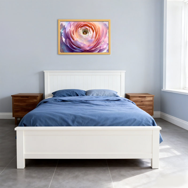 Plantes et fleurs, motif de pétales de rose arc-en-ciel pastel, H 20 po x l 30 po, Impression encadrée sans passe-partout