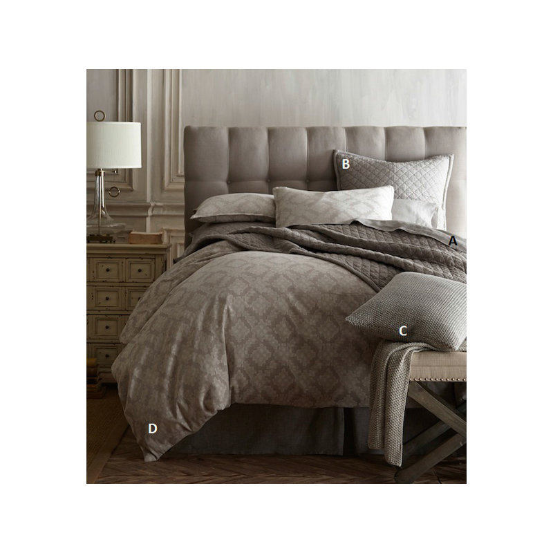 Dawson Duvet Cover Set, Gray, Twin Duvet Cover + 2 Standard Shams