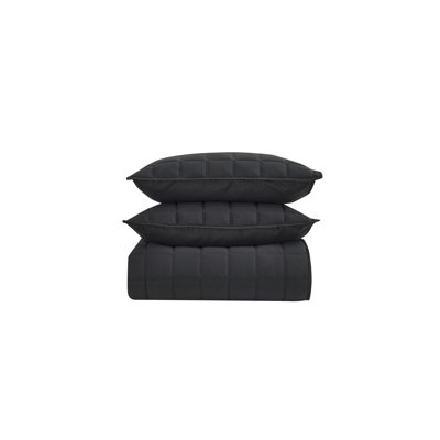 Clarice Jet 3pc Quilt Set - Full/Queen