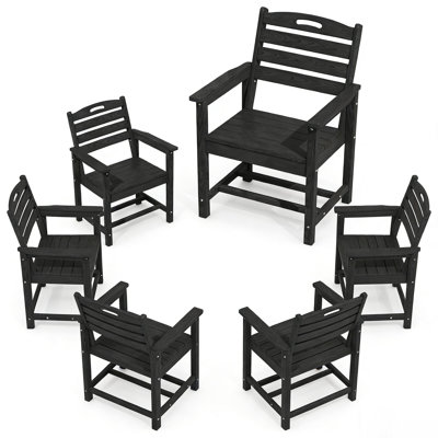6-Piece Outdoor Dining Chair Hdpe Patio Chair