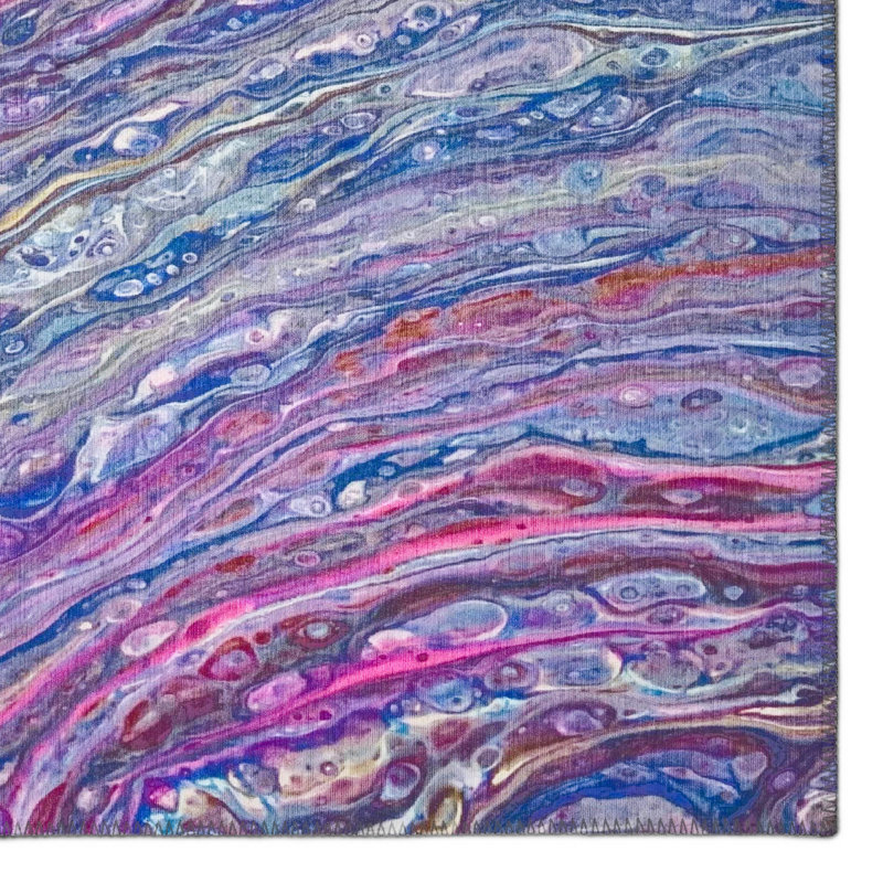 Chenille Washable Abstract Indoor / Outdoor Rug, Rectangle 8' x 10'