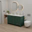Meuble-lavabo 60 po, meuble-lavabo avec cadre en bois massif, comptoir autoportant avec 2 lavabos vert-125847617