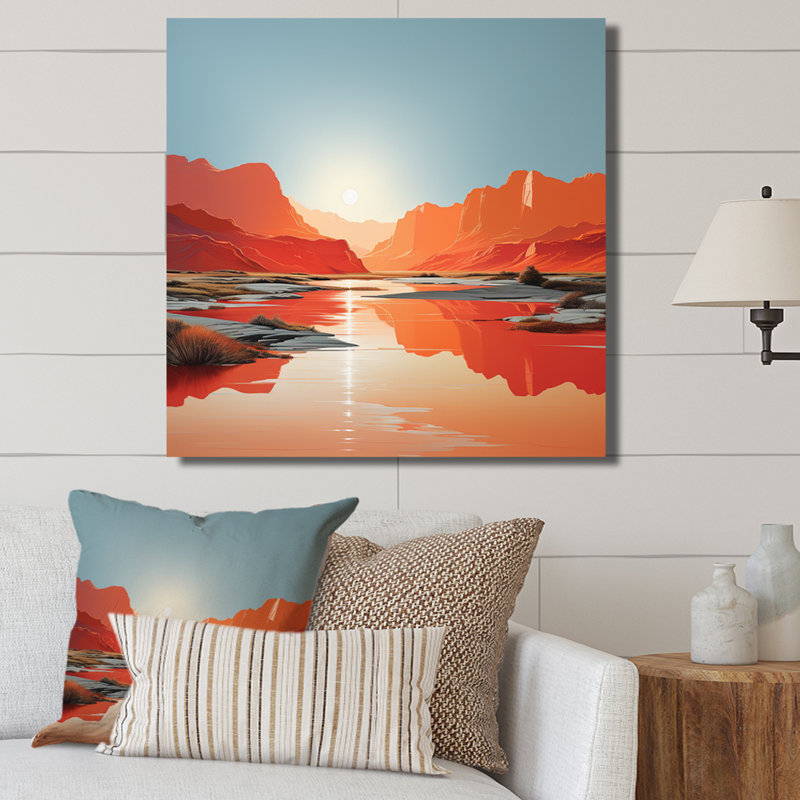 «Bold Sunrise Horizon II», reproduction, H 16 po x l 16 po x P 1 po, Toile tendue