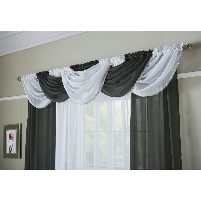 Ayoka Sheer Curtain Single Panel, Black