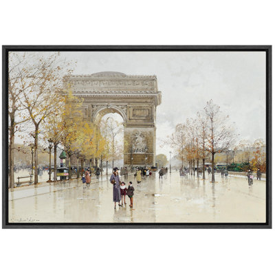«Paris Rain de Triomphe», art de jour, images de salon, impression sur toile encadrée, impression numérique.