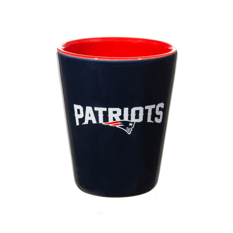 4 pièces en céramique et verre 2 oz Ensemble de tasses, Patriots de la Nouvelle-Angleterre