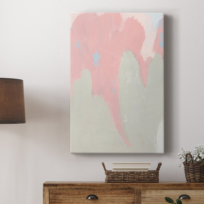 Blushing Abstract IV -Custom Wrapped Gallery Cavas, 36" H x 24" W