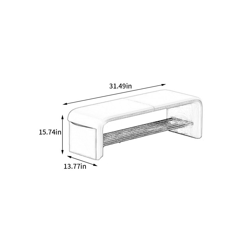 4 Pair Shoe Storage Bench, Gray