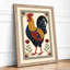 Rooster in Gold Boho - Framed Print-1013586408-1013586411