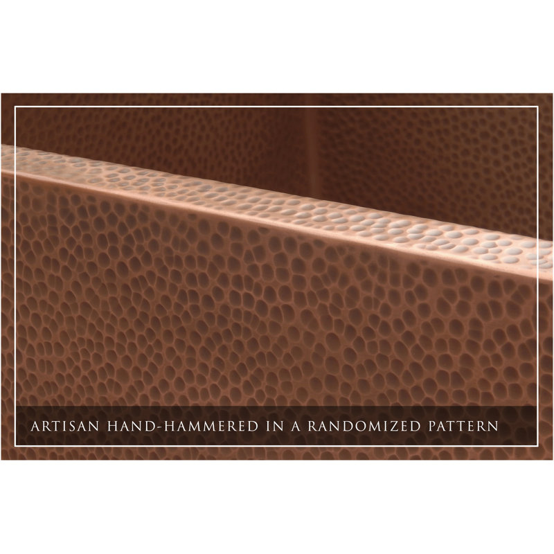 Luxury Heavy 12-Gauge Copper Farmhouse Sink, Includes Accessories, Flat Front