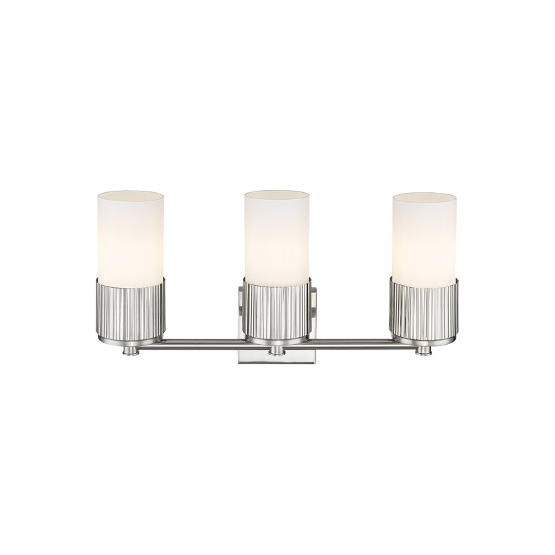 Makhayla 3 - Light Dimmable Vanity Light, White, Satin Nickel