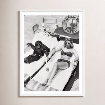 Amadeo "Woman Sunbathing with Chimpanzee" Print