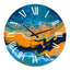 Abstract Marble Composition In Blue And Orange IV - Modern Wall Clock-60282144