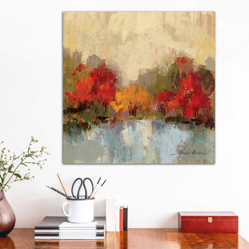 «Fall Riverside I» par Silvia Vassileva - reproduction d'art, Toile tendue, H 18 po x l 18 po x 1,5 po