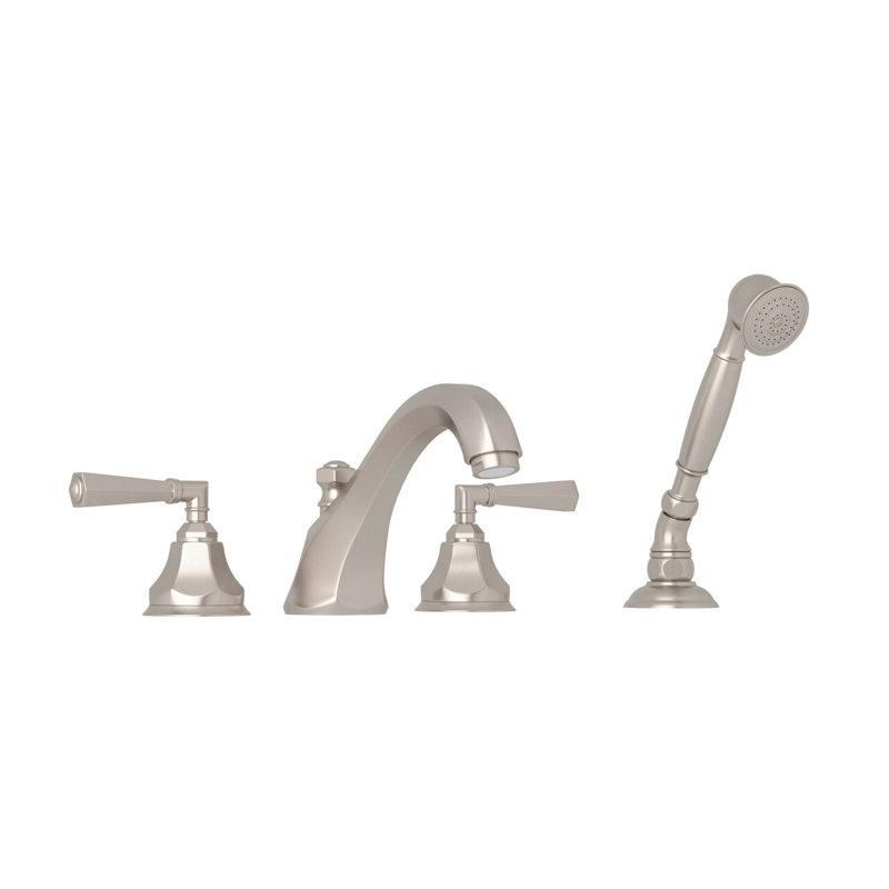 Palladian 4-Hole Deck Mount Tub Filler, Satin Nickel
