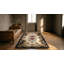 Tapis antique à motif floral art populaire américain du 19e siècle