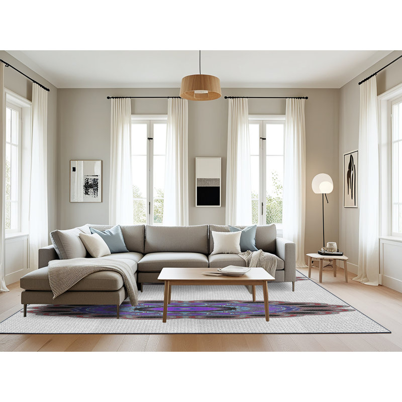 Tapis bleu/noir/rouge à tisser électrique, Rectangle 8 pi x 10 pi