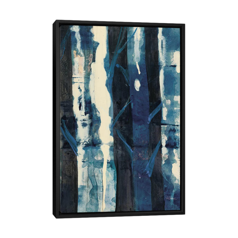 « deep colors ii indigo », reproduction sur toile, H 26 po x l 18 po x P 1,5 po, Toile avec cadre noir, Pas de tapis