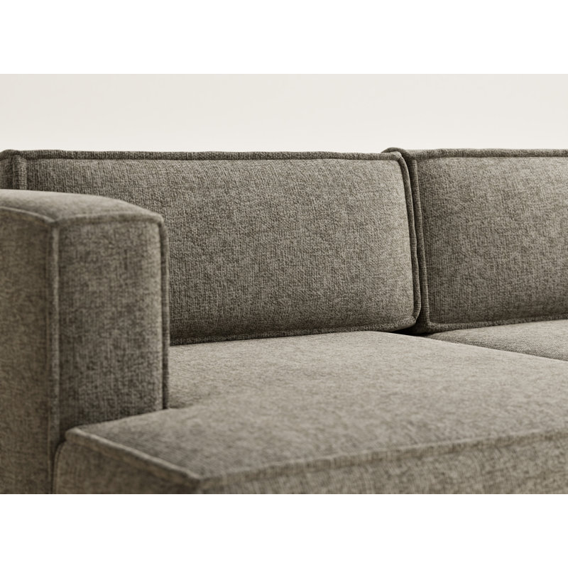Four-Seater Corner Sofa With Bed Function, Left Hand Facing, Dark Brown Polyester/Chenille