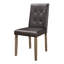 Chaises d'appoint de salle à manger, 2 pièces, bois brun noyer, dossier et siège en similicuir 2 pièces, structure en bois