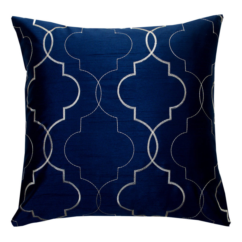 Rickmansworth Geometric Square Cushion Cover, Blue, 55 x 55cm